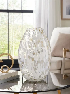 Glazen Confetti vaas met bloemen