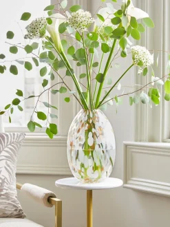 Glazen Confetti vaas met bloemen