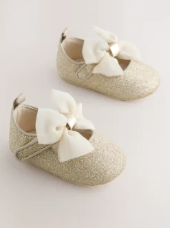 Goud - Baker by Ted Baker babyslofjes met strik voor meisjes