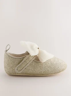 Goud - Baker by Ted Baker babyslofjes met strik voor meisjes