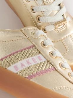Goud - Baker by Ted Baker Tape Trainers with Gum Sole