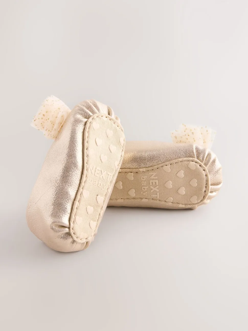 Goud - Feestelijke babyschoenen met strik (0-18mnd)