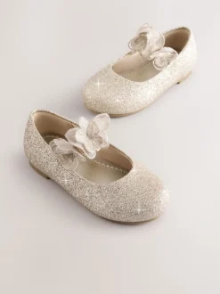 Goud - Glitter vlinderbandjes gelegenheidsschoenen