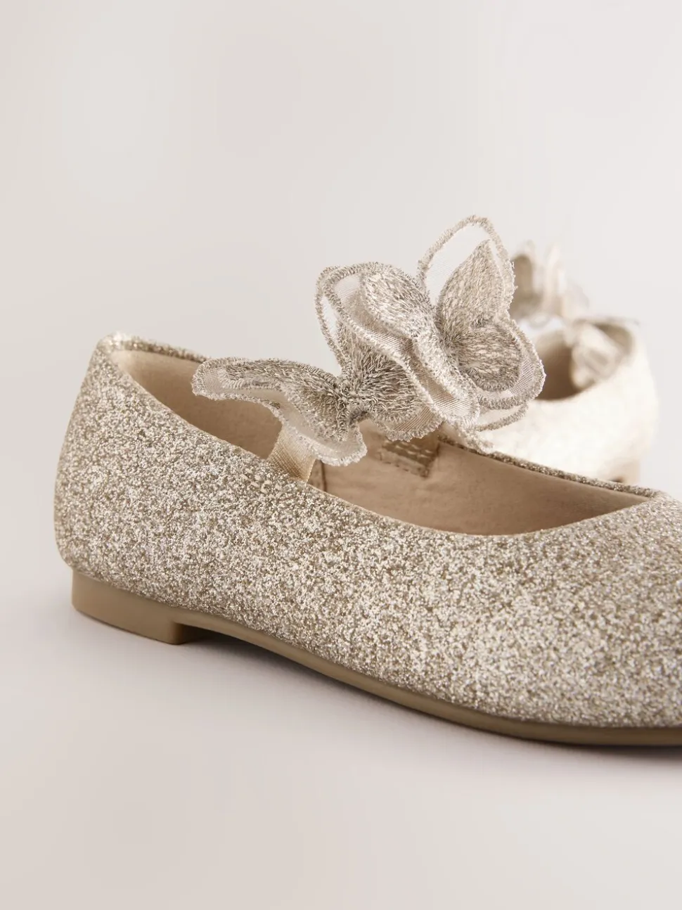Goud - Glitter vlinderbandjes gelegenheidsschoenen