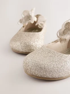 Goud - Glitter vlinderbandjes gelegenheidsschoenen