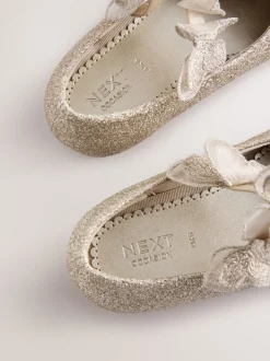 Goud - Glitter vlinderbandjes gelegenheidsschoenen