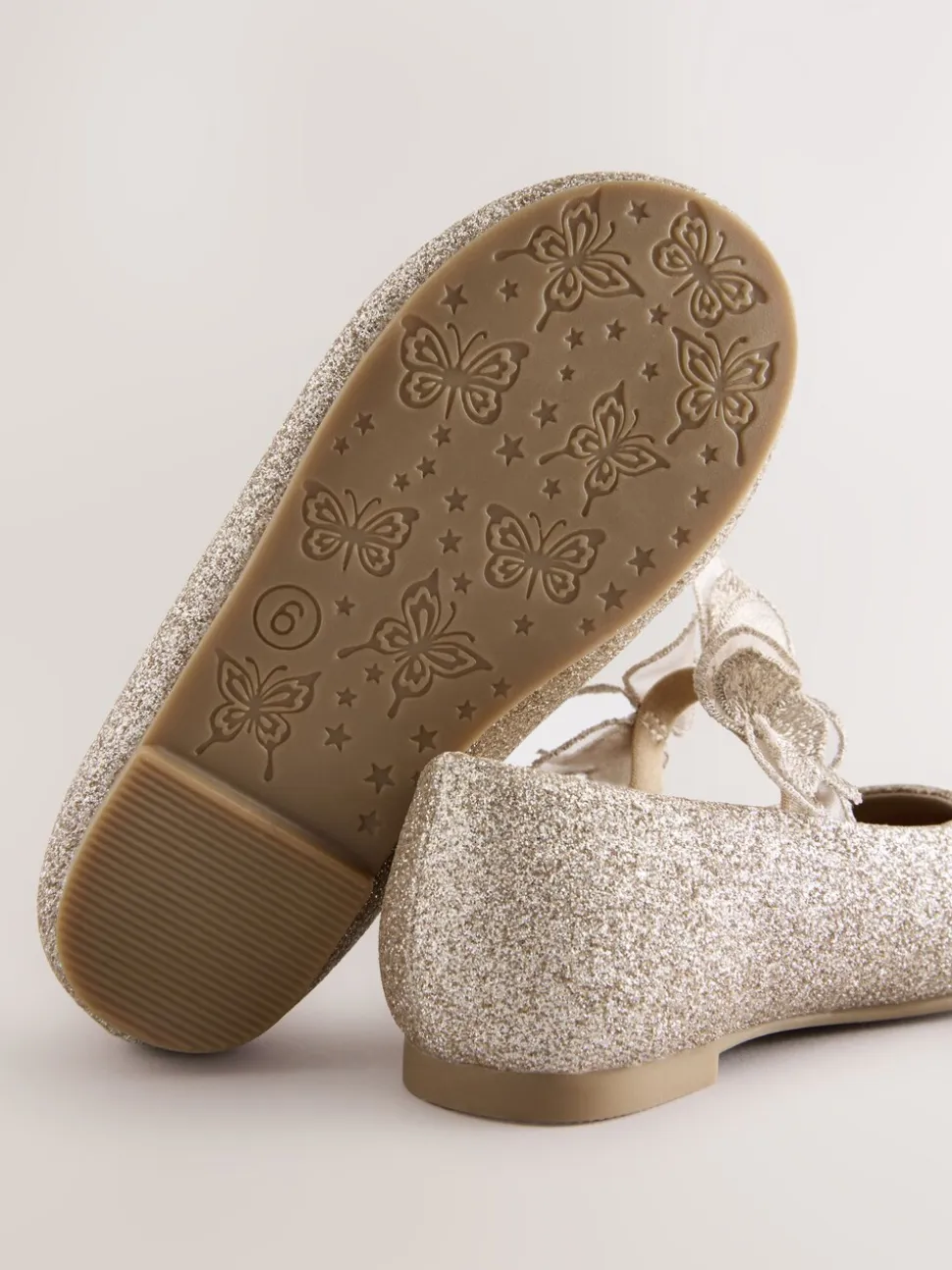 Goud - Glitter vlinderbandjes gelegenheidsschoenen
