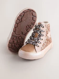Goud - Hoge sneakers met ster