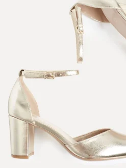 Goud - Linzi Davina pumps met blokhak en dichte hiel