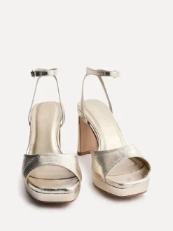 Goud - Linzi Diva Platform Block Heels