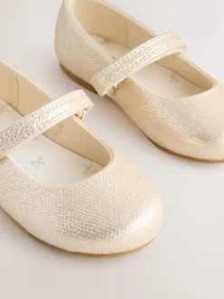 Goud - Mary Jane gelegenheidsschoenen met klittenbandsluiting