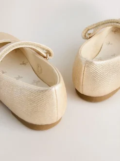 Goud - Mary Jane gelegenheidsschoenen met klittenbandsluiting