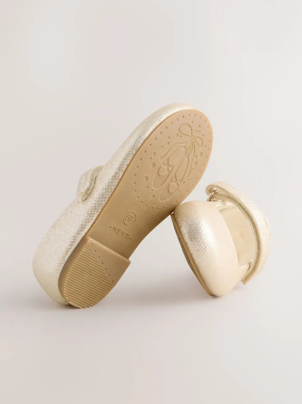 Goud - Mary Jane gelegenheidsschoenen met klittenbandsluiting