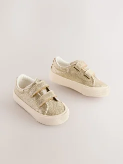 Goud - Sneakers met dikke zool en klittenbandsluiting