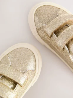 Goud - Sneakers met dikke zool en klittenbandsluiting