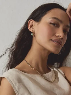 Goudkleurig - Stone Detail Earrings