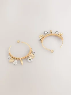 Goudkleurig - Wrapped Charm Drop Hoop Earrings