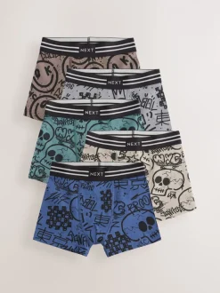 Grafitti doodshoofd print - Verpakking van 5 trunks (3-16jr)