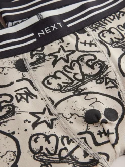 Grafitti doodshoofd print - Verpakking van 5 trunks (3-16jr)