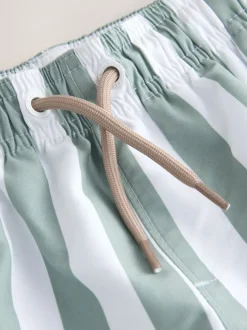Green and White Stripe - Zwemshort met print (3 mnd-7 jr)