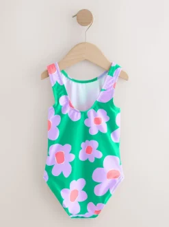 Green Stampy Floral - Badpak (3 mnd-7 jr)