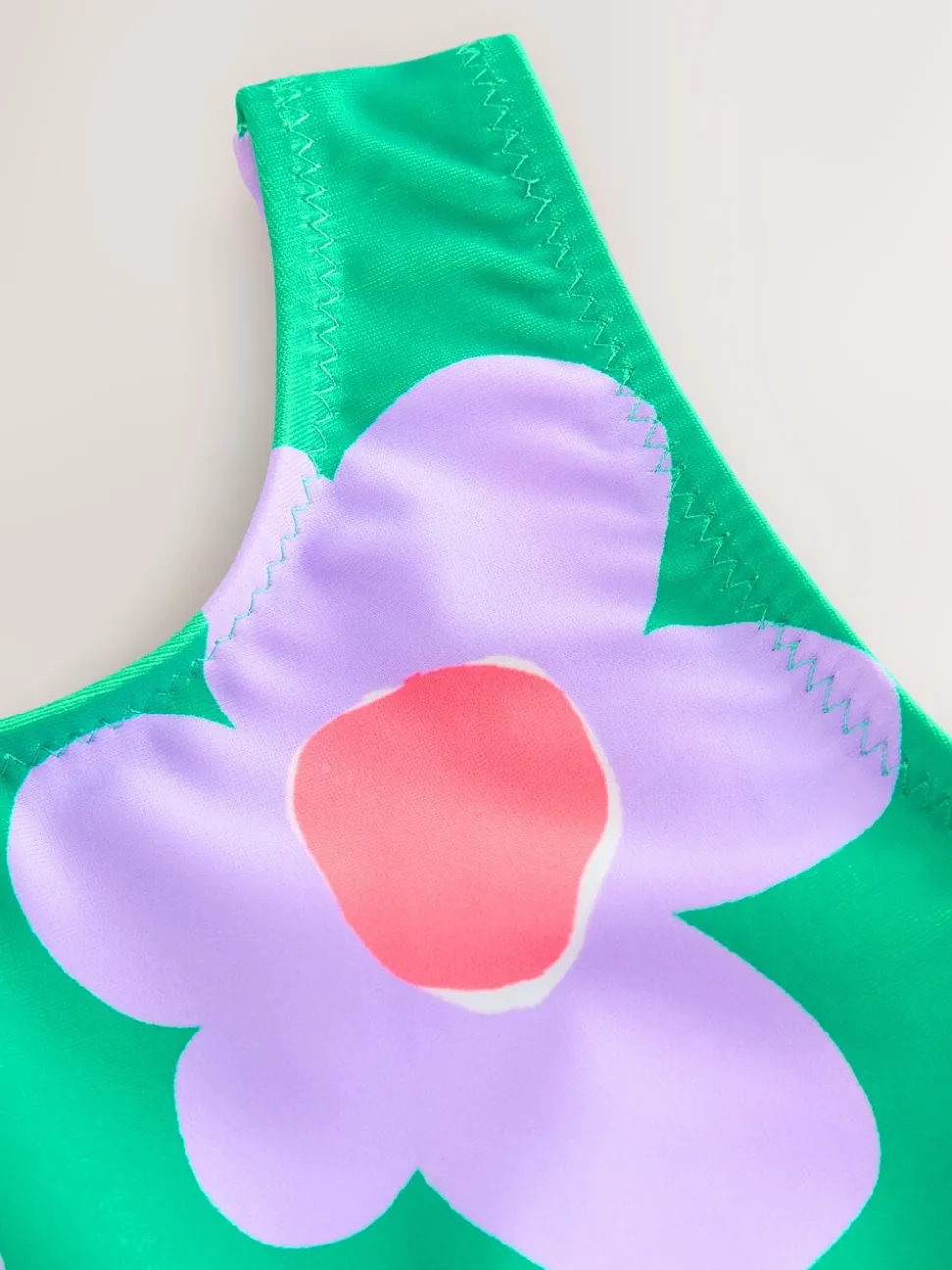 Green Stampy Floral - Badpak (3 mnd-7 jr)