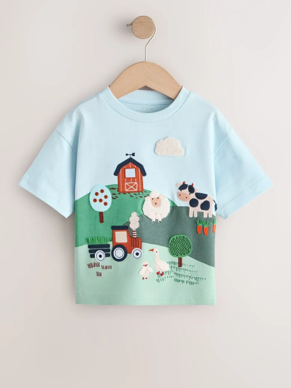 Green/Blue Farm - T-shirt met korte mouwen en applicatie (3 mnd - 7 jr)