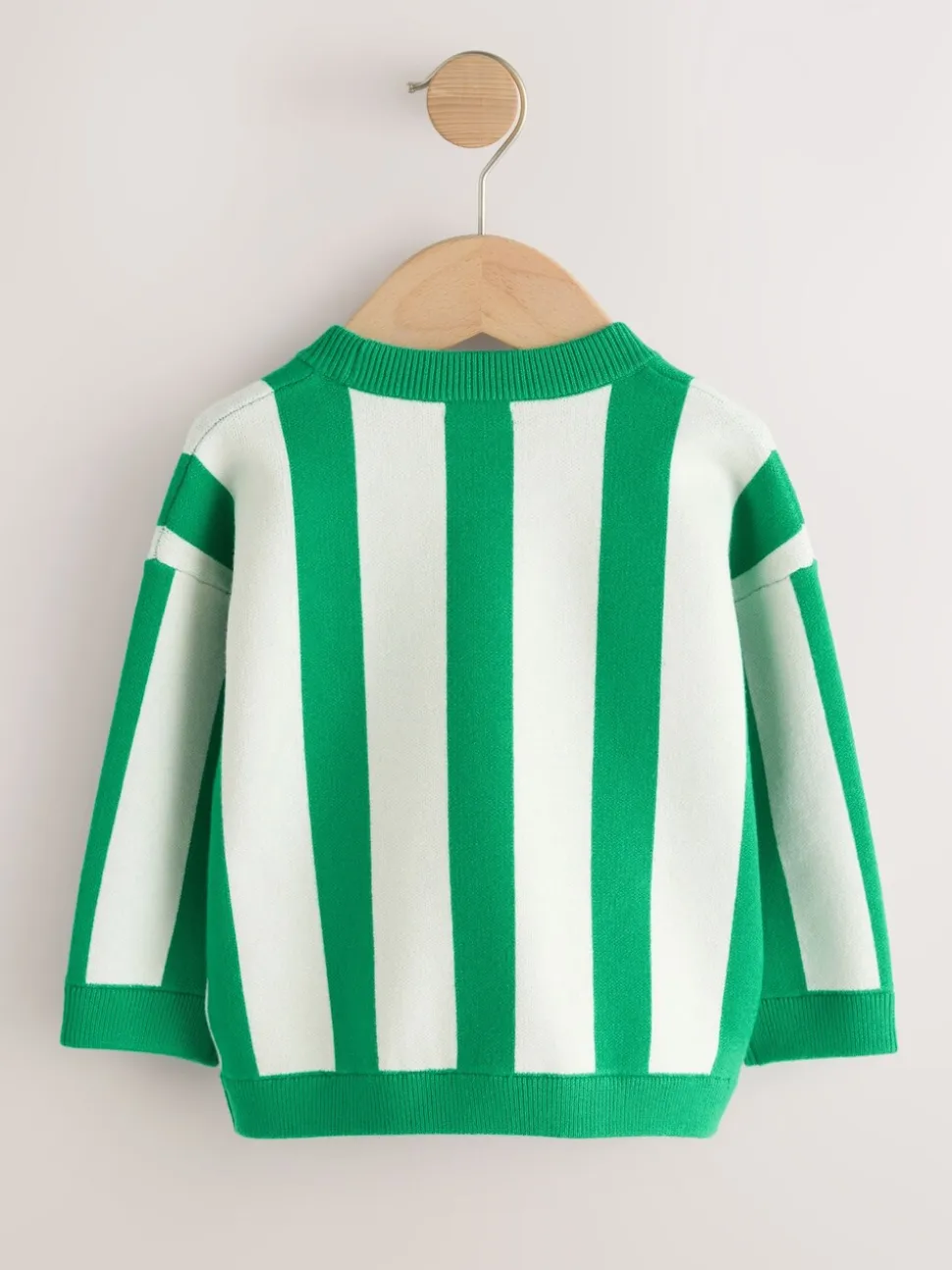 Green/Ecru Pretzel - Gebreide trui met ronde hals (3 mnd - 7 jr)