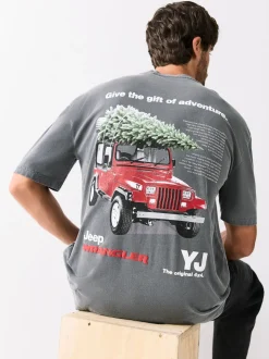 Grey Jeep - Kerstmis T-shirt met grafische print