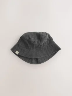 Grey Stampy Printed Woven - Set van 2 babyhoedjes (0 mnd-2 jr)