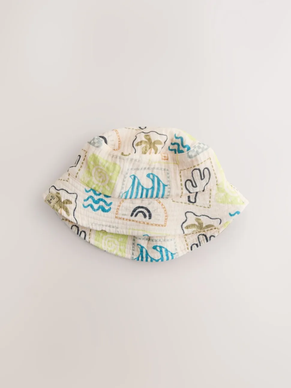 Grey Stampy Printed Woven - Set van 2 babyhoedjes (0 mnd-2 jr)