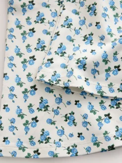Grey/Blue Floral Slogan - Sweatshirt and Flare Leggings Set (3-16yrs)