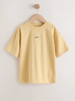 Grey/Yellow/Mineral/Red - Short Sleeve Logo Chest Graphic T-Shirts 4 Pack (3-16yrs)