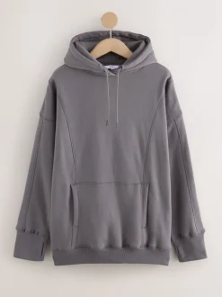 Grijs - Active Longline Overhead Hoodie met superzacht naaddetail en zakken
