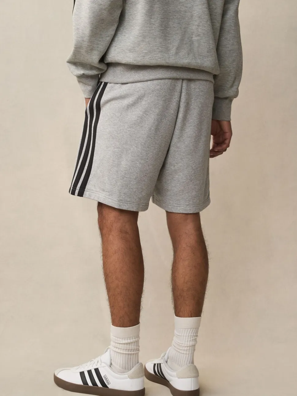Grijs - adidas Essential 3-Stripes French Terry Shorts