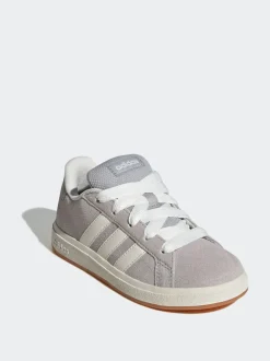 Grijs - adidas Grand Court 00s Suede Lace Kids Trainers