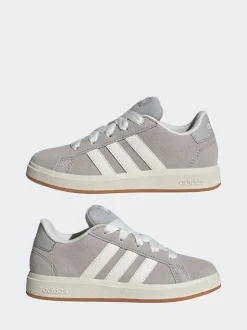 Grijs - adidas Grand Court 00s Suede Lace Kids Trainers