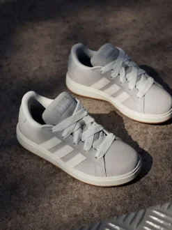 Grijs - adidas Grand Court 00s Suede Lace Kids Trainers