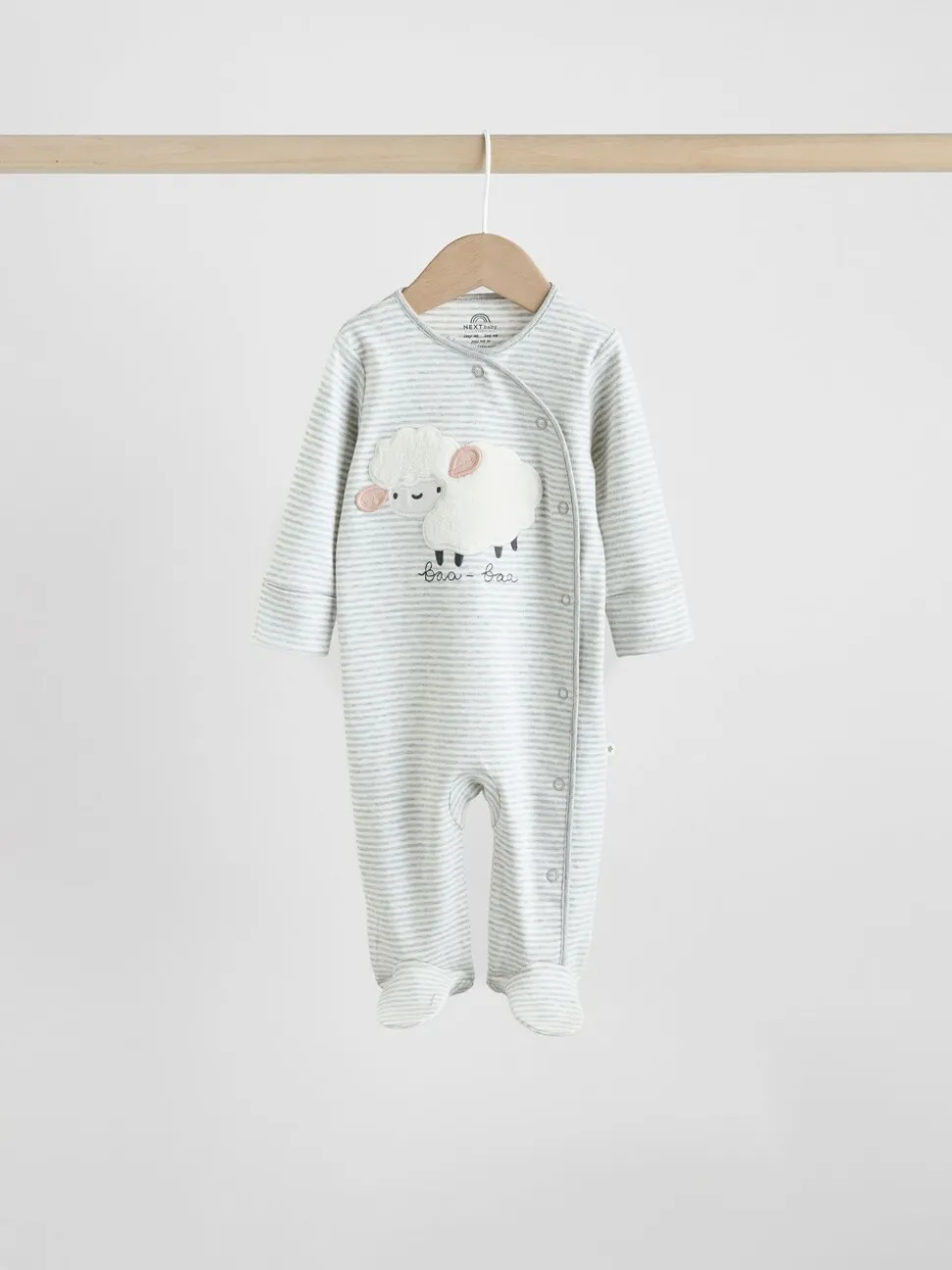 Grijs - Baby Popper Sleepsuits 3 Pack