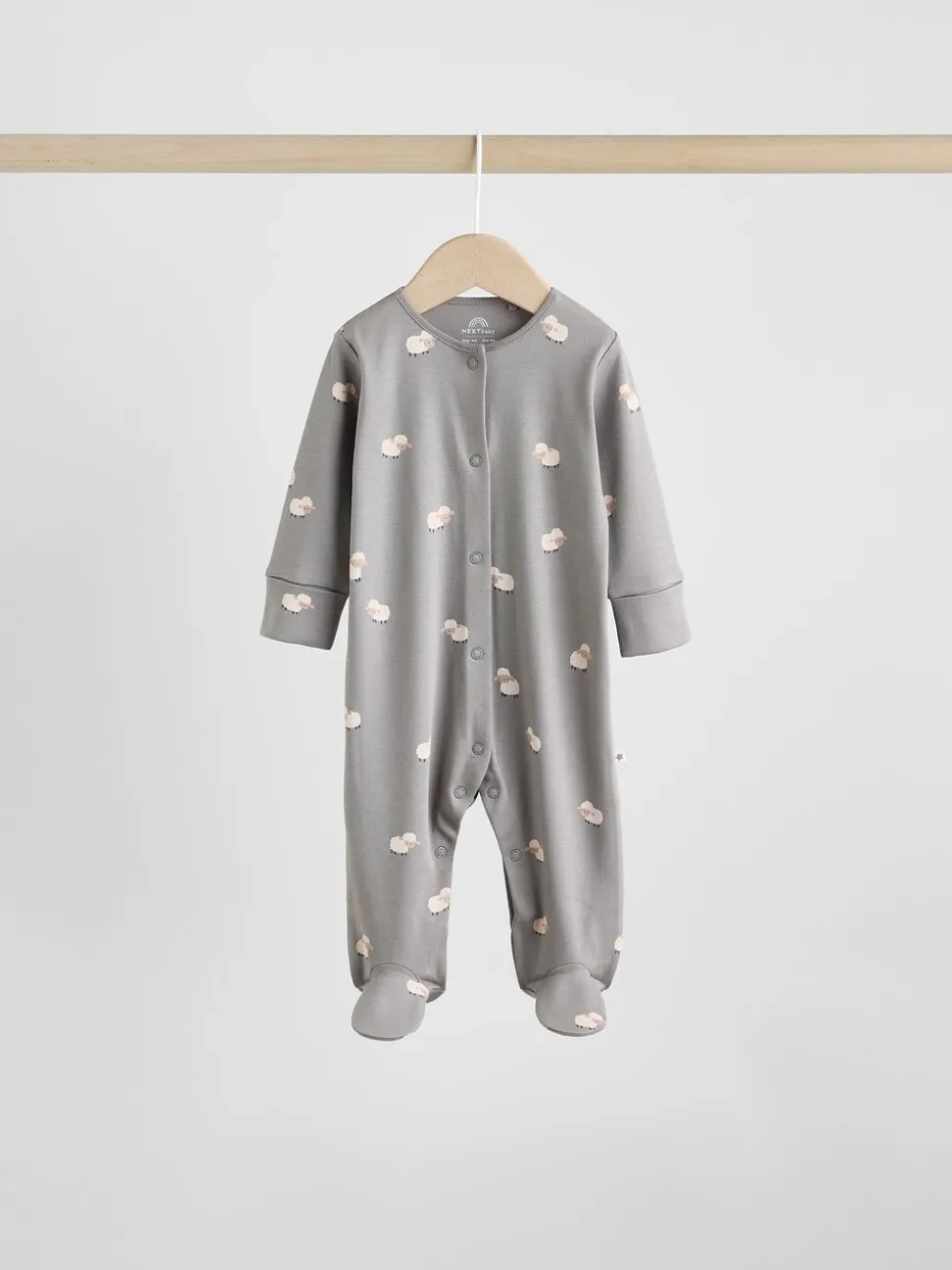 Grijs - Baby Popper Sleepsuits 3 Pack
