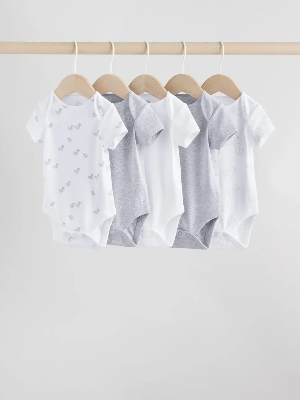 Grijs - Baby Short Sleeved Bodysuits 5 Pack