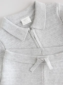 Grijs - Babyset met gebreide trui en legging (0mnd-2jr)