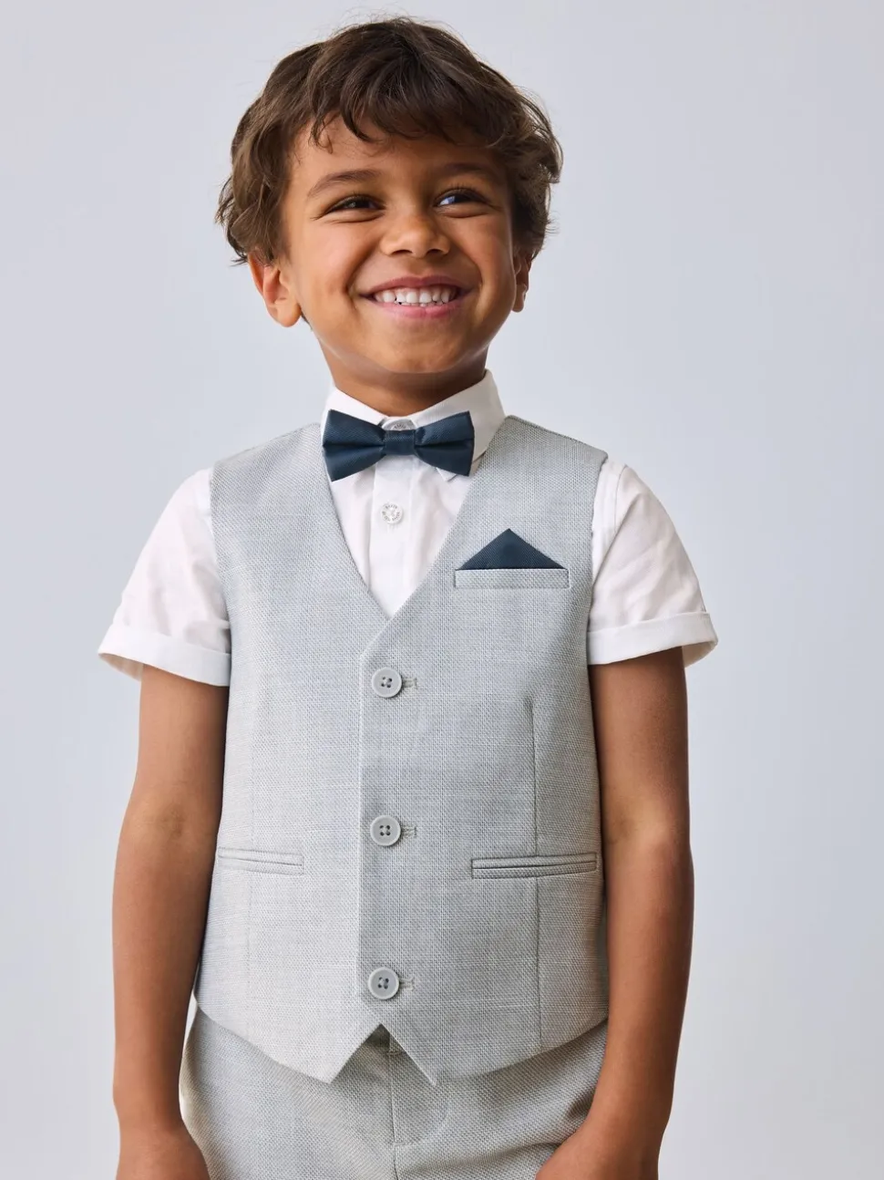 Grijs - Baker By Ted Baker set van overhemd, gilet en short