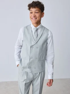 Grijs - Baker by Ted Baker Waistcoat, Shirt And Tie Set