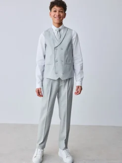 Grijs - Baker by Ted Baker Waistcoat, Shirt And Tie Set