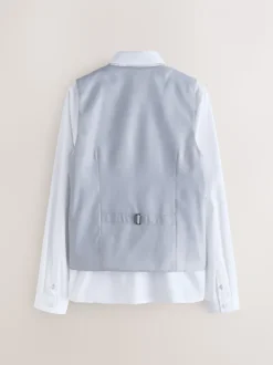 Grijs - Baker by Ted Baker Waistcoat, Shirt And Tie Set