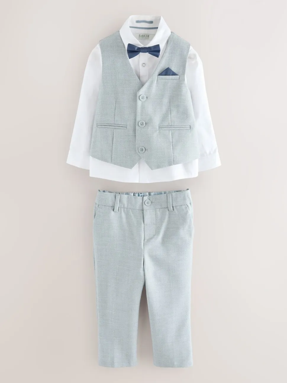 Grijs - Baker by Ted Baker set van gilet, overhemd en broek