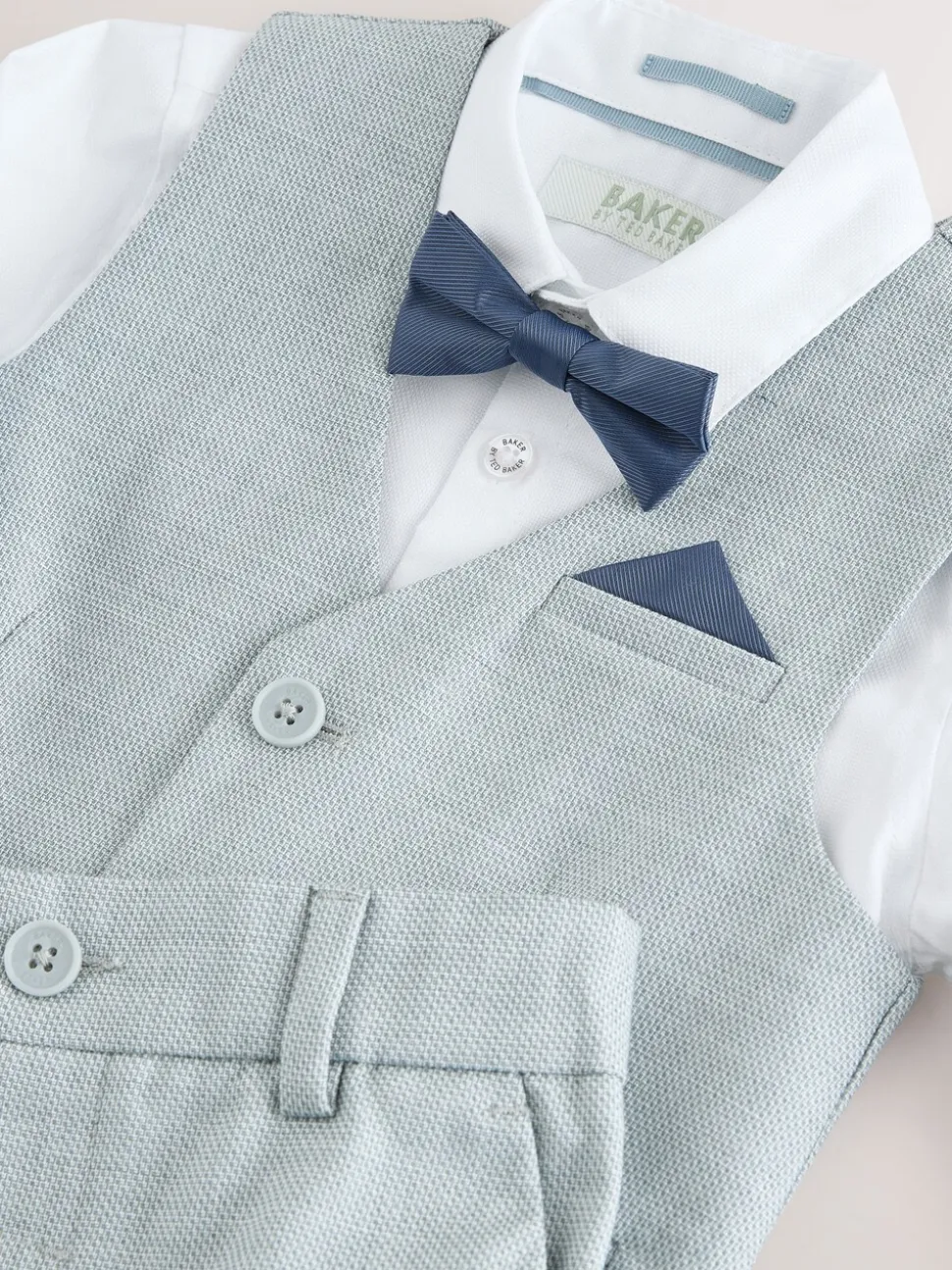 Grijs - Baker by Ted Baker set van gilet, overhemd en broek