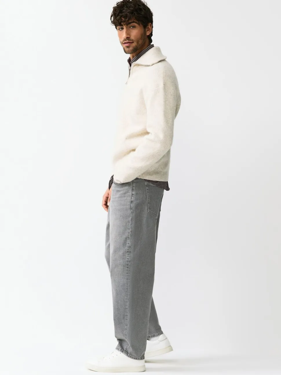 Grijs - Barrel Fit - Vintage wash denim jeans