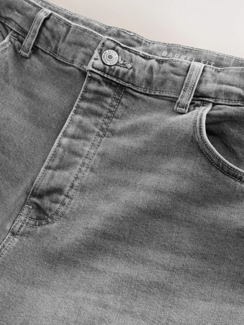 Grijs - Barrel Fit - Vintage wash denim jeans